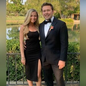 Hello Molly beg you to stay black midi dress with cut outs, XS